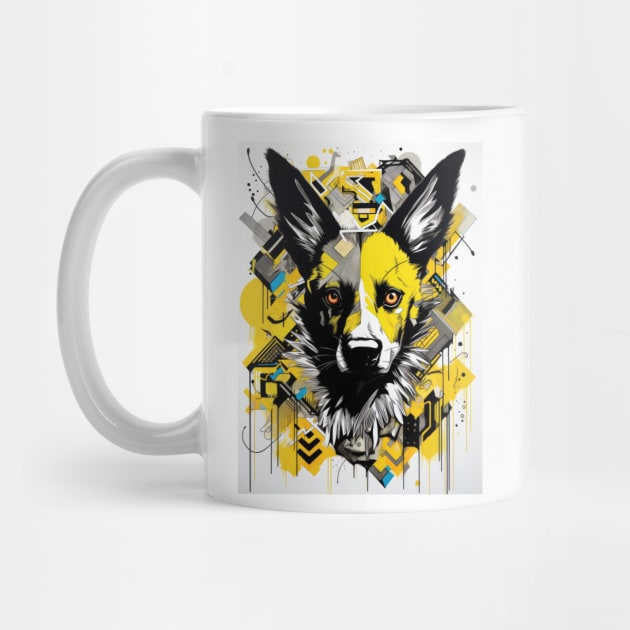 Cartoon African Wild Dog Graffiti #1 by Chromatic Fusion Studio